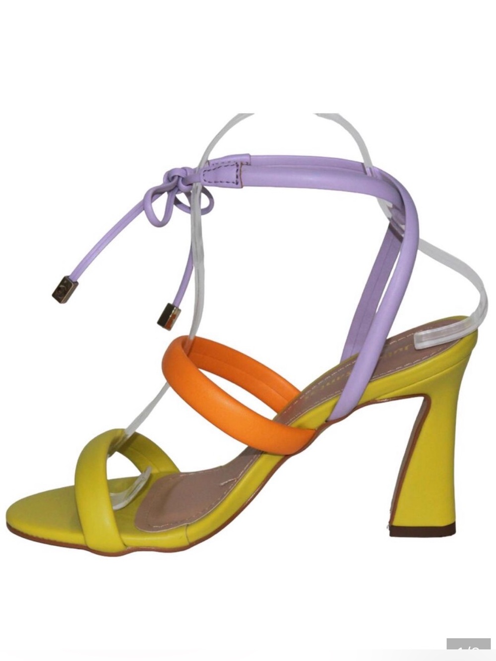 Multicolored Tie Up Heeled Sandal